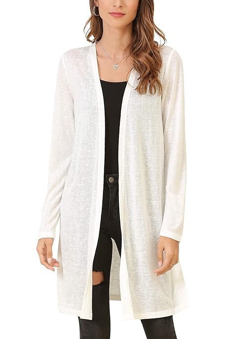 MessBebe Women's Cardigan Lightweight Long Sleeve Open Front Casual Side  Split Breathable Long Thin Knitted Coat for Spring Summer - Camel, size: s  : Amazon.de: Fashion