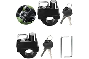 FASBET 2Pcs Upgraded Motorcycle Helmet Lock, Motorbike Helmet Lock Motorbike, Bike Helmet Lock Helmet Locks for Motorbikes Electric Motorbike Helmet for 22-28mm Handlebar Tubing Scooter Lock