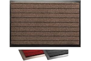 SERDECO DECORACION Felpudo Entrada Casa | Alaska Antideslizante. Ideal para Interior y Exterior | (Marrón, 60 x 90 cm)