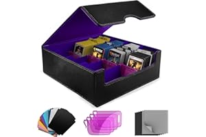 JNLODGE Trading Card Storage Box (3000+ Card Capacity) – Magnetic MTG Deck Box, Card Ttorage for Pokemon & TCG – Includes 24 Dividers, 4 Card Stands, 6 Cleaning Cloths