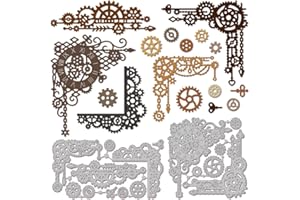 GLOBLELAND Steampunk - Troqueles de corte de marco para álbumes de recortes, esquinas de marco de metal, troqueles para hacer tarjetas, repujado, decoración de álbumes de fotos