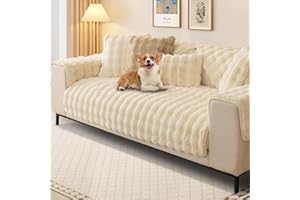 Sour Lemon Thick Rabbit Plush Sofa Cover 2 3 Seater,Corner Sofa Covers Soft Sofa Cushion Covers Non Slip Sofa Cover I Shape Corner L Shape 1 2 3 4 Seater Couch Covers,Warm Sofa Cushion Cover 90x180cm