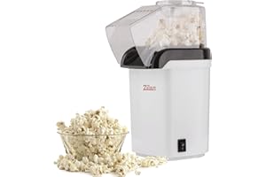 ZILAN Z ŞEKIL Zilan, Macchina per Popcorn, Circolazione di Aria Calda, Meno Calorie, Preparazione senza Olio, Rivestimento Antiaderente, Potenza di 1200 Watt