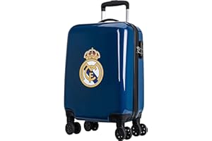 Real Madrid Real Cabin Suitcase - Official Collection 19 Inches, Blue, 48 x 33 x 21 cm, Sport