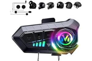 JJXCYH Casco Moto Auricolare, auricolare casco moto, auricolari bluetooth moto wireless 5.3 Impermeabile IPX67 Forte Bass Altoparlanti Cuffie 1000mAh