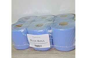 PACKZONE YOUR A-Z SOURCE Packzone Centrefeed Blue Roll | Pack of 6 | 2 Ply | Absorbent Multipurpose Kitchen Towel Roll