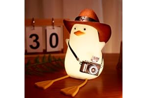 Anywin Cowboy Duck Night Light, Benson Duck lamp, Cute Duck Light with Cowboy Hat & Mini Camera & Warm Color & Dimming & Timmer for Kids Room, Birthday Xmas Baptism Gifts for Babys Girls Boys