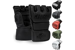 MADGON Gants de Boxe avec Rembourrage Professionnel – Gants MMA avec Bonne Stabilité du Poignet – Gants Boxe Durables pour Arts Martiaux, Boxe, Kickboxing, Sparring et Sac de Frappe