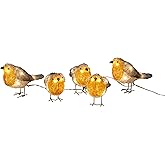 Konstsmide LED acryl vogels, set van 5, helder, 24 V, buiten (IP44), 40 warmwitte diodes, witte kabel - 6291-103