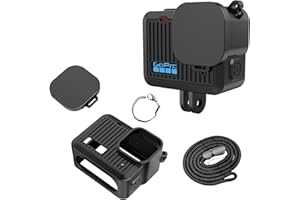 FDHYFGDY Custodia Protettiva in Silicone per GoPro Hero 2024 - Copriobiettivo e Cordino Inclusi - Accessori per GoPro Hero - Nero