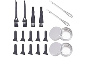 GORGECRAFT Pollenschaber-Set Für Grinder Inklusive Kunststoff-Reinigungsbürste Pollenschaber Edelstahl-Laborspatel Mikroschaufel Und Aluminiumblechdosen