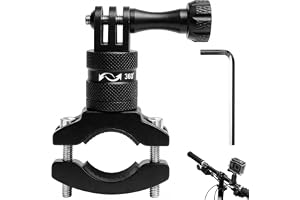 Motorcykelstyrfäste för GoPro - Cykelhållare Action Cam i metall - Aluminiumfäste med 360 graders rotation för MTB, Racercyke