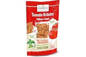‎DR KARG Dr. Karg Vollkorn-Snack Tomate Kräuter - knusprig, vegan, Snack mit würzigem Basilikum, Rosmarin sowie Oregano, 10 x 110 g Beutel