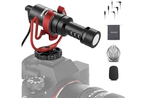 NEEWER Plug & Play Vlog Mikrofon 20–20kHz Mini Supernieren Mic mit 3,5mm TRS USB C OTG Kabel Stoßhalterung Windschutzscheibe kompatibel mit iPhone 16 15 14 Samsung S24 Android Tablet Mac Kamera VM10