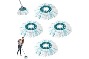 Sprifityy 4 Piezas para Leifheit Clean Twist Disc Mop Ergo Kit, Cabezal de Repuesto de fregona Reutilizable, fácil de reemplazar, Altamente Absorbente, para Todo Tipo de Suelos