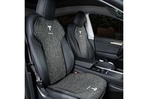 Ywooon Maßgeschneiderte Autositzbezüge für Tesla Model Y Model 3 2017-2024, atmungsaktiver Sitzkissenschutz, Ganzjahresschutz (2-Sitzer/4 Stück/Leinen)