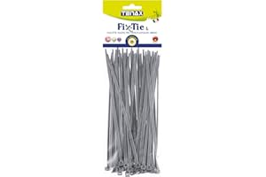 Tenax Fix-Tie L 20 cm Argent (50 pièces), Liens en Plastique pour la Fixation de Filets Tissés, Clôtures et Haies