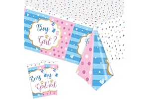 Falafoty Tovaglie Gender Reveal, 2PCS Rosa Blu Tovaglia Usa e Getta Impermeabile, Boy Or Girl Tovaglia Rettangolare Decorazione di Feste per Bambini Feste di Compleanno Baby Shower 137×274cm (D)