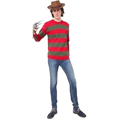 Mens Red and Green Striped Fancy Dress 