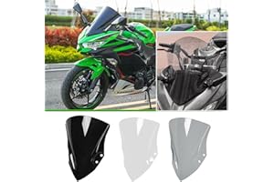 TAZGANTAX Motorcycle Windscreen Wind Screen Front Fairing Windshield Wind Deflector Fly Screen Parebrise Visor Compatible with Ka-wasaki Ninja 400 Ninja 250 2018 2019 2020 2021 2022 2023(Light Smoke)
