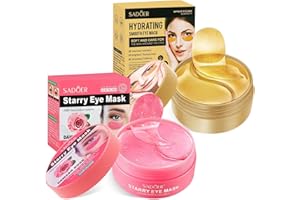 ZNNHNN 2 Stück Kollagen Hydrogel Anti Aging Augenmaske, 120 Pcs Kollagen-Hyaluronsäure-Augenpflaster, Eye Pads, Feuchtigkeitsspendende Augenpad-Maske, Eye Patches Gegen Augenringe (Orangenpulver)