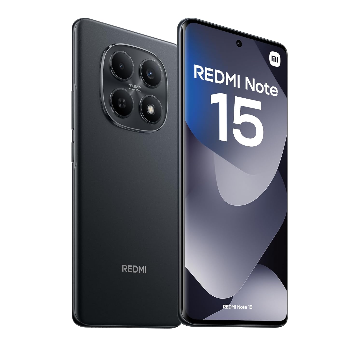 XIAOMI REDMI Note 15 - Smartphone de 8+256GB, Pantalla AMOLED FHD+ de 6,77", MediaTek Helio G100-Ultra, cámara de 108MP, batería de 6000 mAh, Cargador no Incluido, Negro (Versión ES)