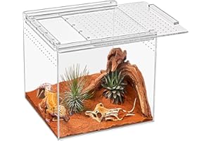 KAKOOTI Reptile Terrarium,6.8"X6.8"X6"inch Reptile Zuchtbox, magnetisches Acrylgehäuse, für Tarantula, Einsiedlerkrabbe, springende Spinne, Iguane, Leopard Gecko, Bartdrache, Insekt, Mantis