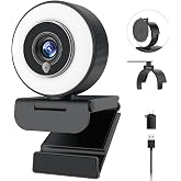 Angetube 4K Webcam with Light,Streaming Camera with Microphone for PC and | 4K@30FPS, Auto PDAF Focus,1080P@60FPS,USB-A/C,Pri