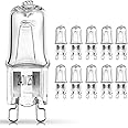 NOTSEK 10 Pack Wax Burner Bulbs/Plug in Wax Melt Burners Bulbs/ G9 Halogen Bulbs for Wax Burners 230V 25W 2700K-3500K Warm White Light Dimmable for Lamps Oven
