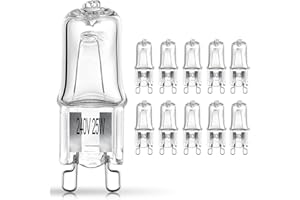 NOTSEK 10 Pack Wax Burner Bulbs/Plug in Wax Melt Burners Bulbs/ G9 Halogen Bulbs for Wax Burners 230V 25W 2700K-3500K Warm White Light Dimmable for Lamps Oven
