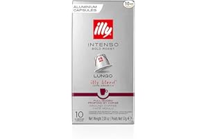illy Kapsułki kompatybilne z kawą Nespresso, Lungo Intenso, aluminiowe kapsułki do kawy, 10 sztuk