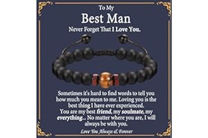 EPVID Gifts for Men, Tiger Eye Beaded Bracelet for Son Nephew Grandson Brother, Presents for Dad Grandad Bonus Dad on Fathers Day, Memorial Gifts for Boyfriend, Graduation Gifts for Him