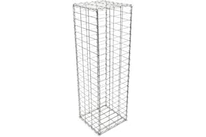 Wiltec Gabion – 100 x 50 x 30 cm – Largeur maille 5 x 10 cm – Mur Paroi en pierre, Bordure de jardin, Espalier à Grillage métallique, Clôture, Panier – pour Jardinage, Paysagisme