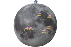 BOTTLECLOCKS Inflatable Moon with Apollo landing sites, 50th anniversary.