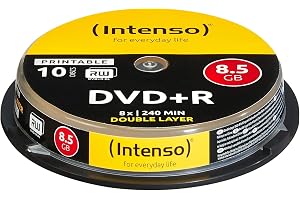 Intenso 4381142 DVD+R 8x Duellager utskrivbar 10-pack kakbox