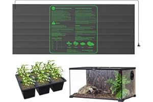 iPower GLHTMTL Tapis chauffant hydroponique imperméable et durable Noir 122 x 50 cm