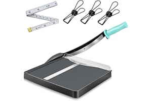 HMFMDY Paper Cutter, Guillotine Paper Cutter 12" Cut Length, A4 Paper Trimmer with12 Sheet Capacity Paper, Paper Slicer with Guard Rail, Blade Lock for Cardstock Paper Crafts, Coupon, Label & Photo