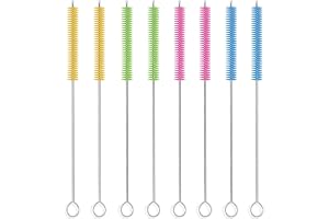 8 stycken sugrör rengöringsborste, 20 cm sugrörsborste, 10 mm borst | Lätt att rengöra, lång sugrörsborste, flaskborste tunn för babyflaskor, sugrör, tekannor med mera