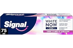 Signal White Now - Dentifrice 3 en 1 - Forever Young -Corrige le jaunissement et l’apparence de vos dents - Blancheur Longue Durée Anti-Tache - 96% d'ingrédients d'origine naturelle - 75ml
