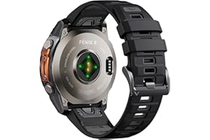 ANBEST Correa para Garmin Fenix 6 Pro/7/8 47mm, Correa Silicona 22mm Quick-fit para Fenix 6/7 Pro/5/5 Plus/Instinct 2X/Descent MK 3 51mm/2/2i