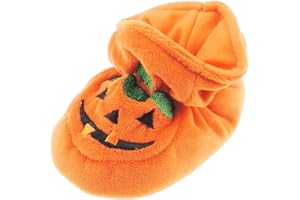Glamour Girlz Super Cute Baby Boys Girls Pram Booties Slippers Orange Halloween Thanksgiving Scary Pumpkin