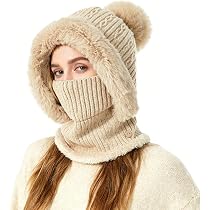 Cagoule D'hiver En Laine Avec Pompon - Bonnet Et Cache-cou Réglable Pour Femmes | Chaud Et Confortable - 7
