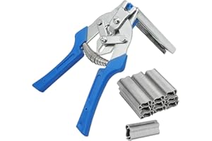 BREUAILY E TYP pinza di fissaggio per filo con 600 morsetti per pinza di recinzione, pinze di fissaggio per cavi, manutenzione recinzione, utensili per saldatura, accessori per pinze