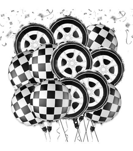 Ballons à L'hélium En Aluminium Pour Thème De Voiture De Course, Damier Noir Et Blanc, Fournitures De Décoration D'anniversaire, 1 Pièce, 3 Pièces, 5 Pièces