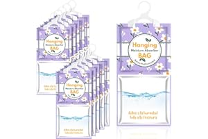 Lassuzie 10 Pièces Sac Déshumidificateur, Absorbeur d'Humidité Placard, Déshumidificateur Suspendu Anti-Moisissure Sachet Anti Humidité pour La Cuisine, Salle de Bain, Armoire, Voiture