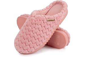 LongBay Damen Hausschuhe mit Memory Foam und Plüsch rutschfeste Pantoffeln