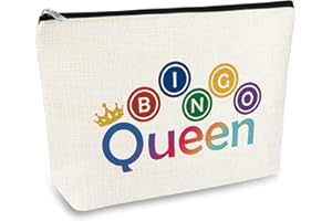 MIKELA Bingo Lover Gift for Women Makeup Bag Lucky Cosmetic Bag Christmas Birthday Gift for Bingo Player Gambler Casino Gambling Gifts Travel Cosmetic Pouch