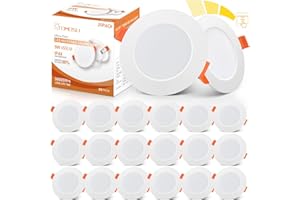 TOMOSU Spot LED Encastrable Dimmable Extra Plat, 5W 450LM Equivalent 50W Incandescence, IP44 Spot Etanche Salle de bain, Blanc Neutre 4000K, Trou Φ75-85mm, AC220-240V, Pour Cuisine, Salon, Chambre, Lot de 20