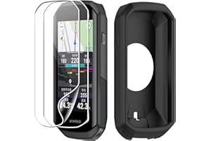 CAUHENYEE Funda para Garmin Edge 1050 con 2 Protectores de Pantalla TPU, Accesorios Protectores de Pantalla para Computadora de Ciclismo con GPS (Negro)