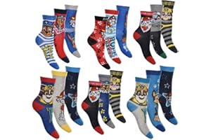 Ozabi - Chaussettes Enfant Licence Pat Patrouille fantaisie -Assortiment modèles photos selon arrivages- Pack de 9 Paires Garçon 31/34